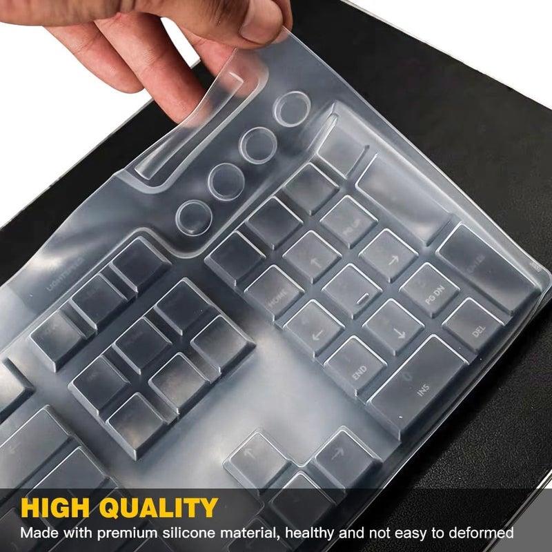 DAMMOMKO غطاء لوحة مفاتيح لجهاز لوجيتك G815 G915 RGB ميكانيكي للألعاب، واقي لوحة مفاتيح لوجيتك G815 السلكية، غطاء سيليكون واقي لجهاز لوجيتك G915 اللاسلكي، شفاف - Image 4